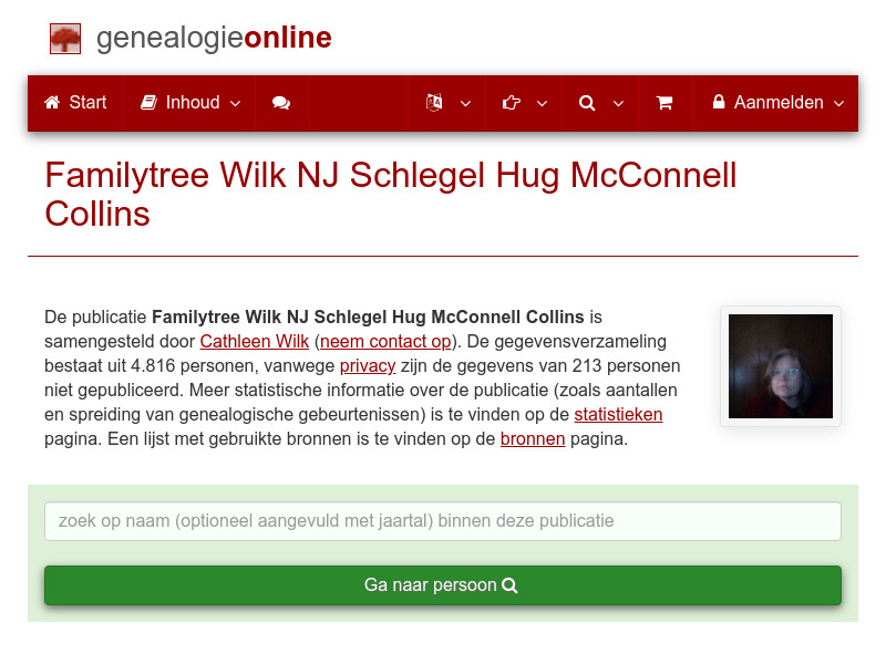 Screenshot van website