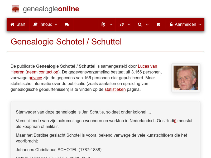 Screenshot van website