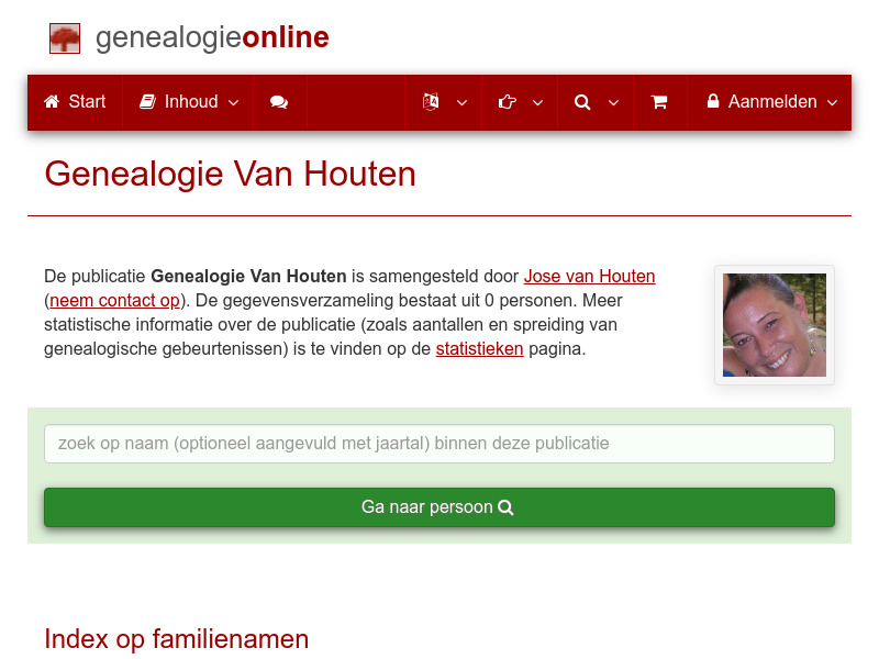 Screenshot van website