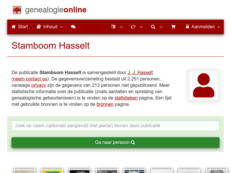 Screenshot van website