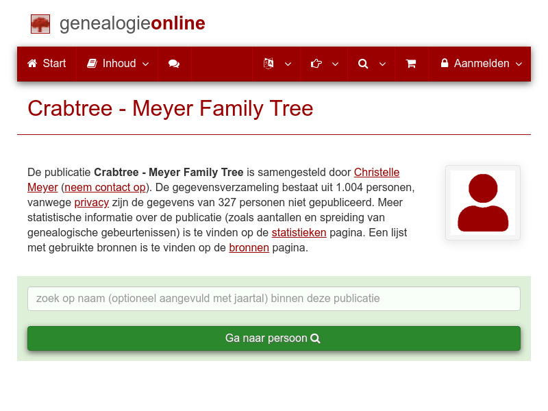 Screenshot van website