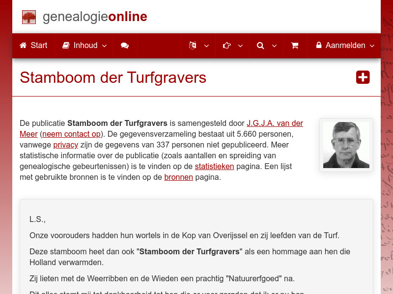 Screenshot van website