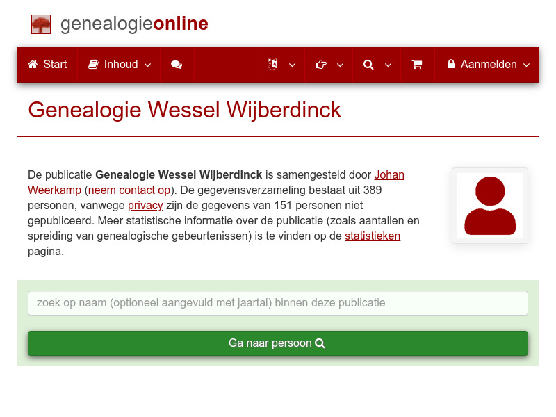 Screenshot van website