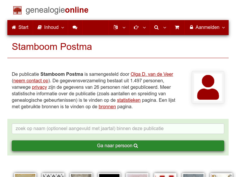 Screenshot van website