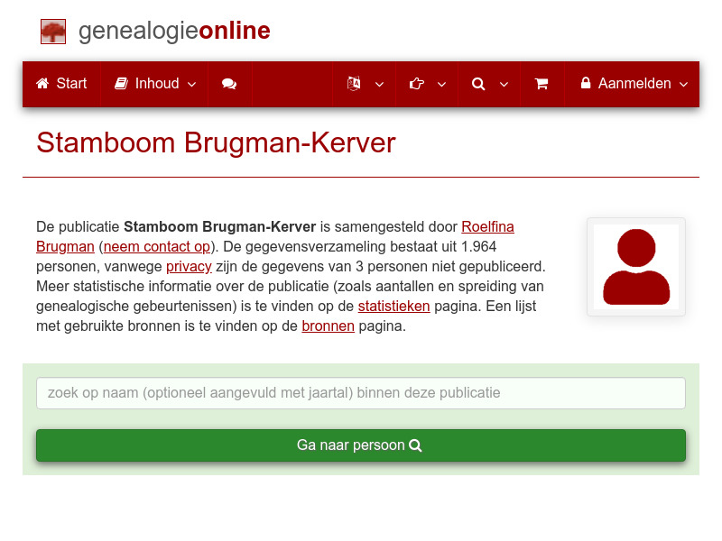 Screenshot van website