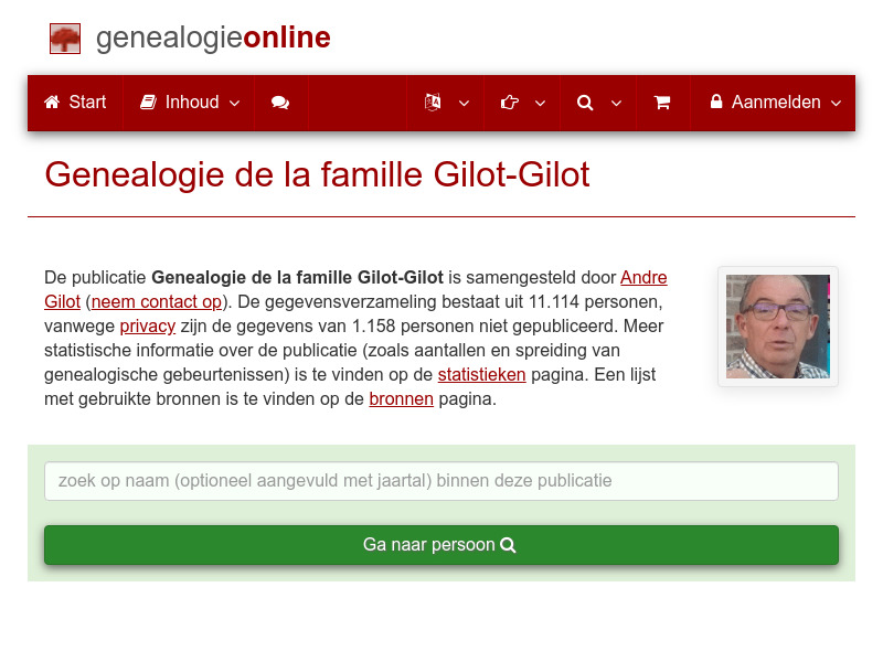 Screenshot van website