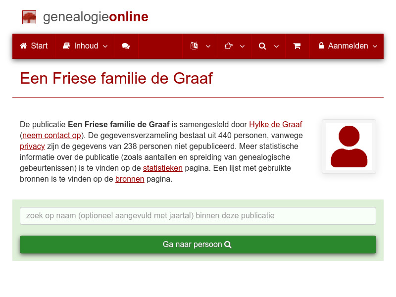Screenshot van website