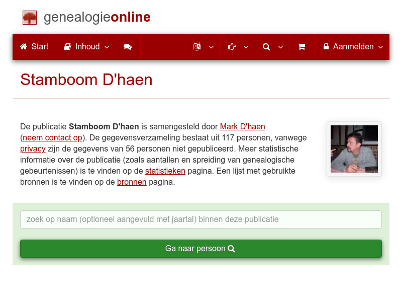 Screenshot van website
