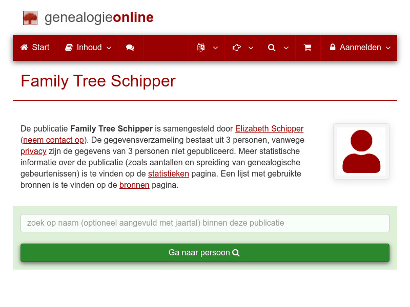 Screenshot van website