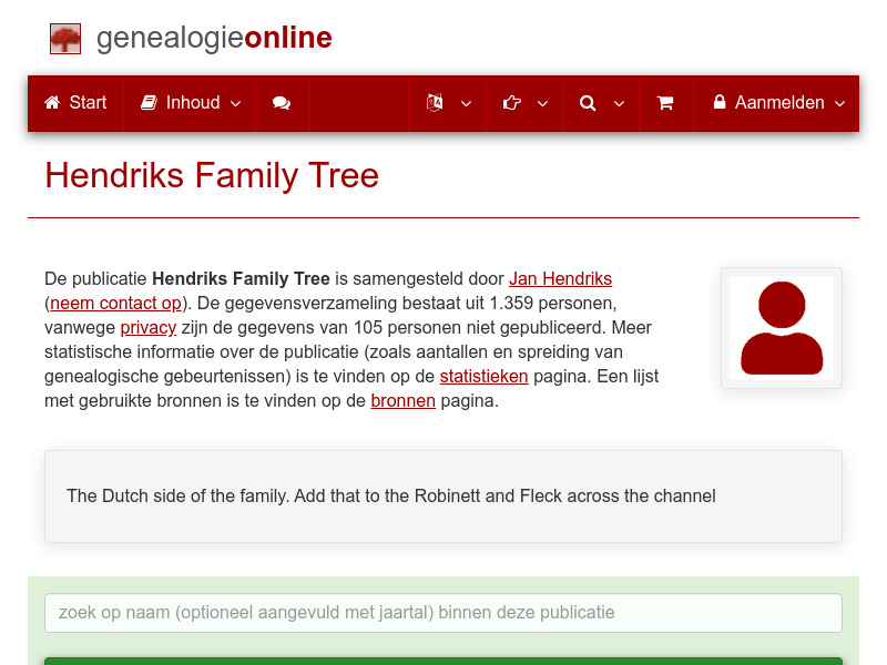 Screenshot van website