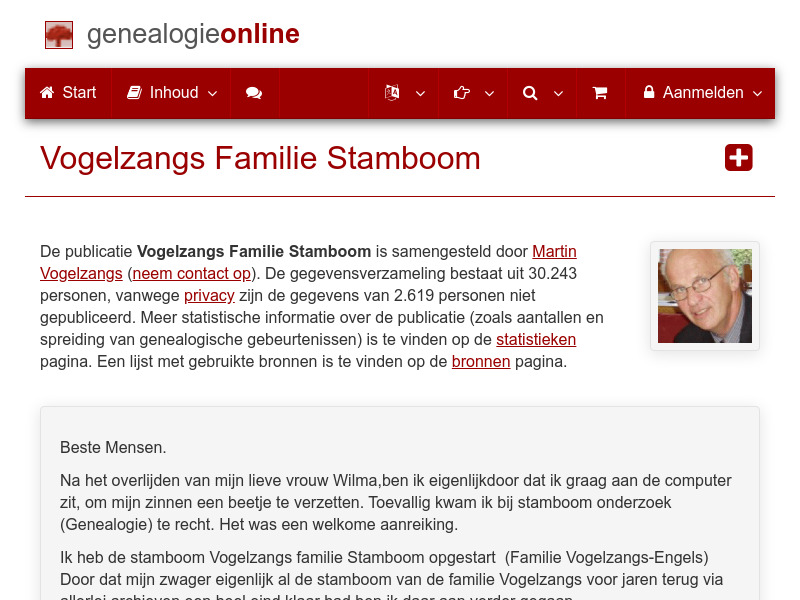 Screenshot van website