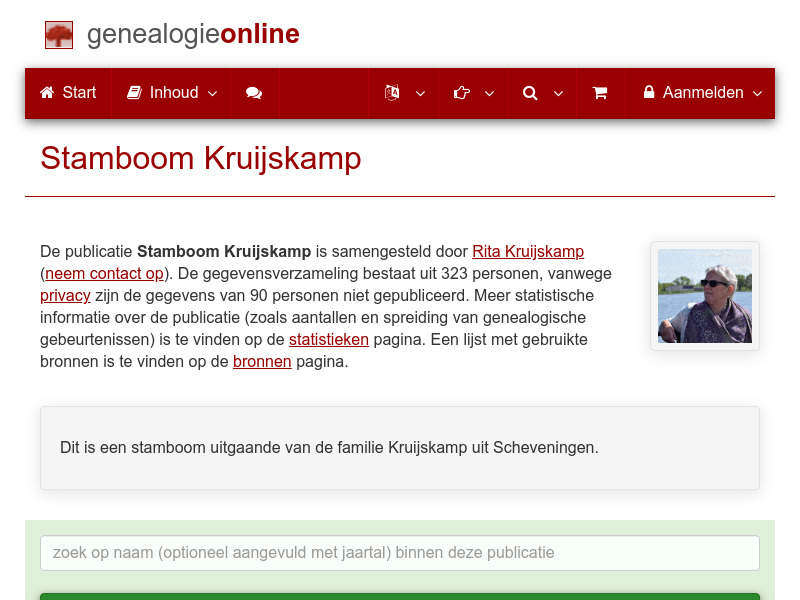 Screenshot van website