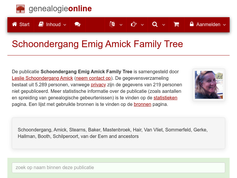Screenshot van website