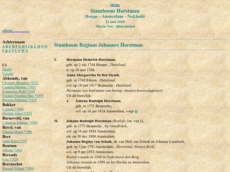 Screenshot van website