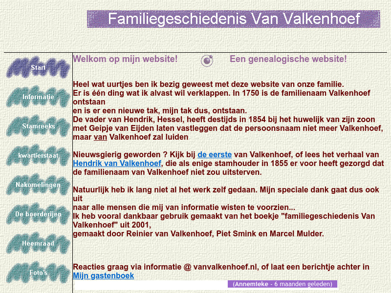 Screenshot van website