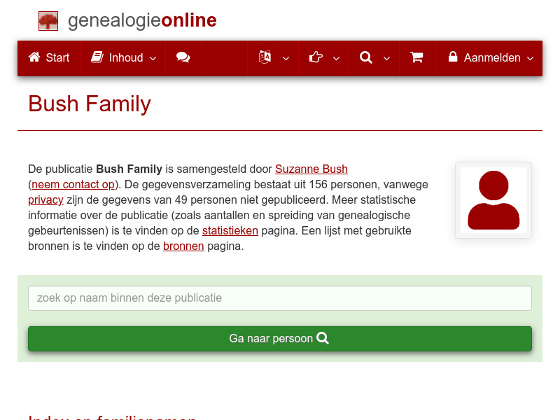 Screenshot van website