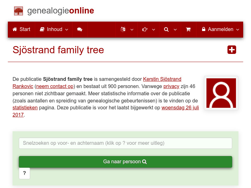 Screenshot van website