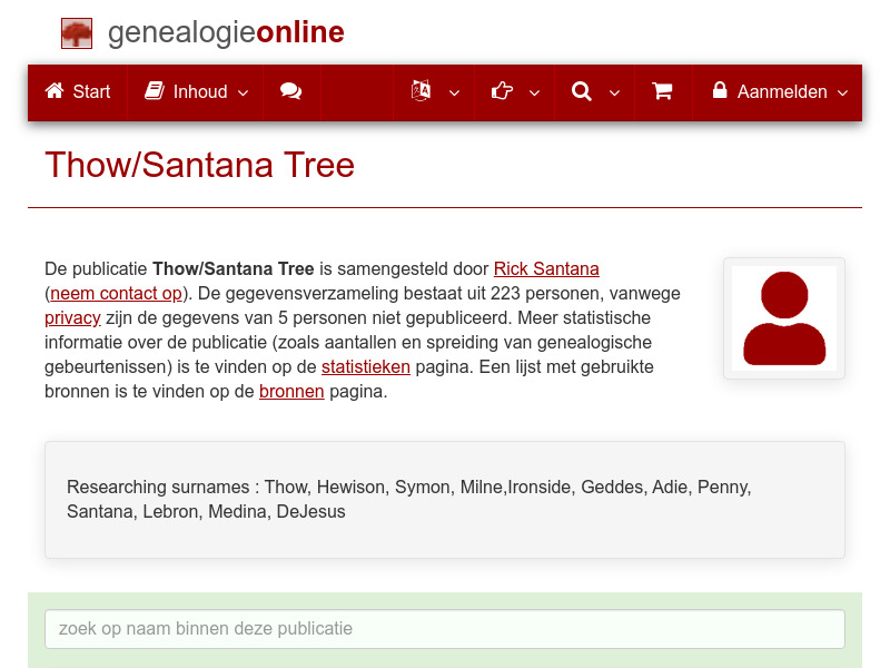 Screenshot van website