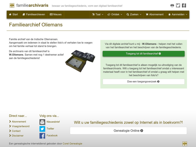Screenshot van website