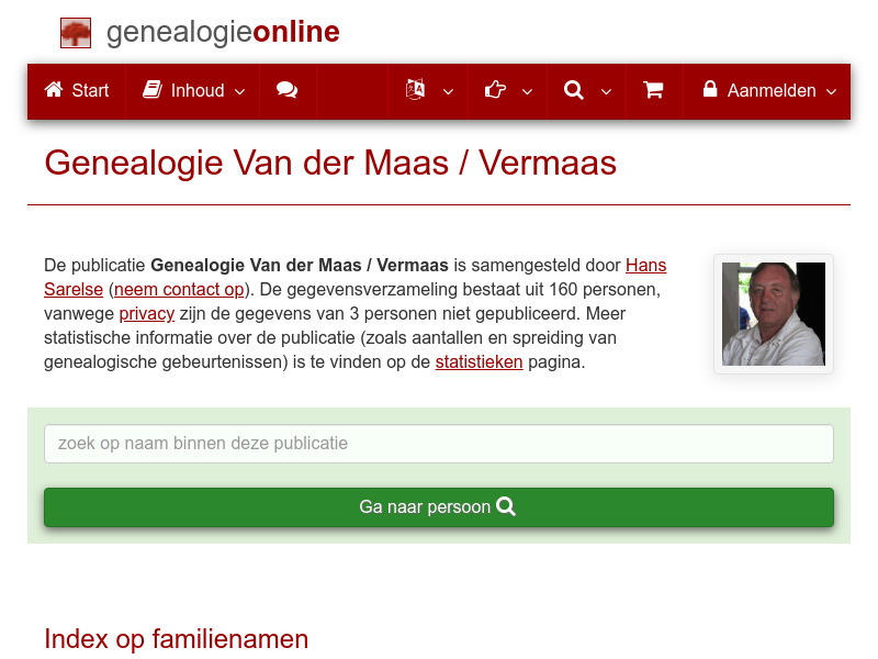 Screenshot van website