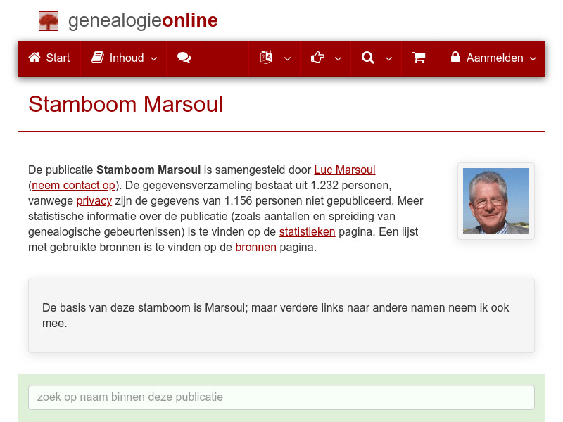 Screenshot van website