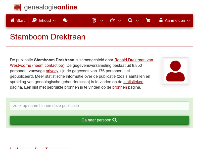 Screenshot van website