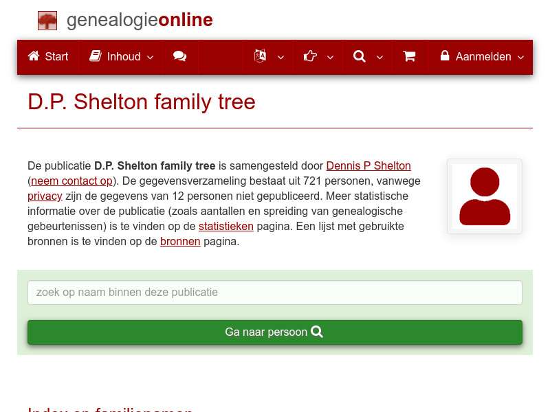 Screenshot van website