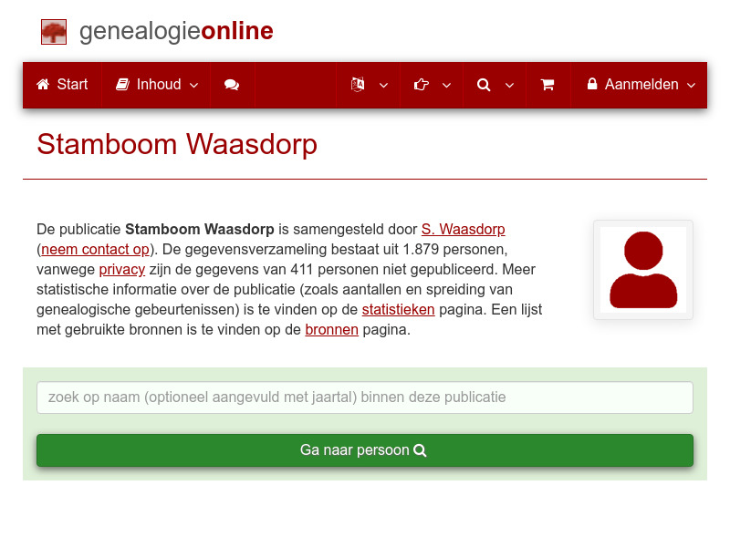 Screenshot van website