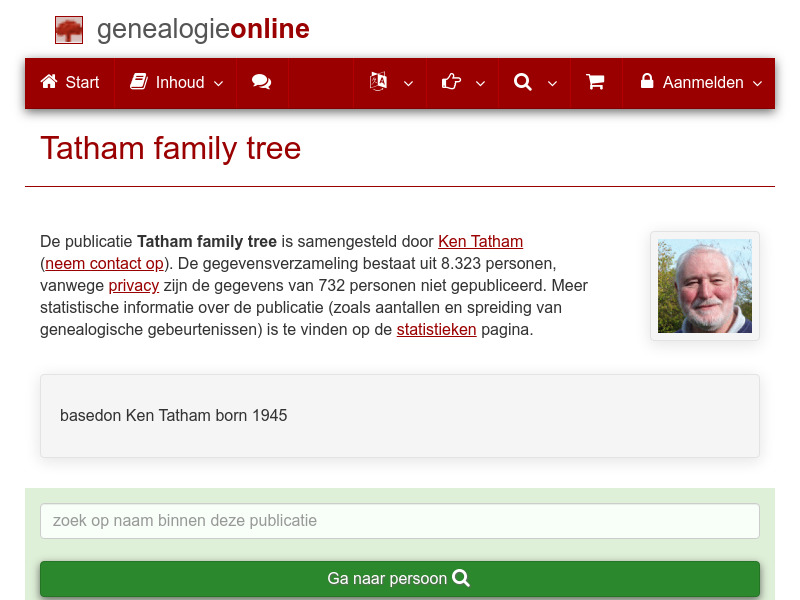 Screenshot van website