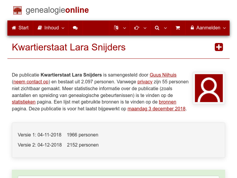 Screenshot van website