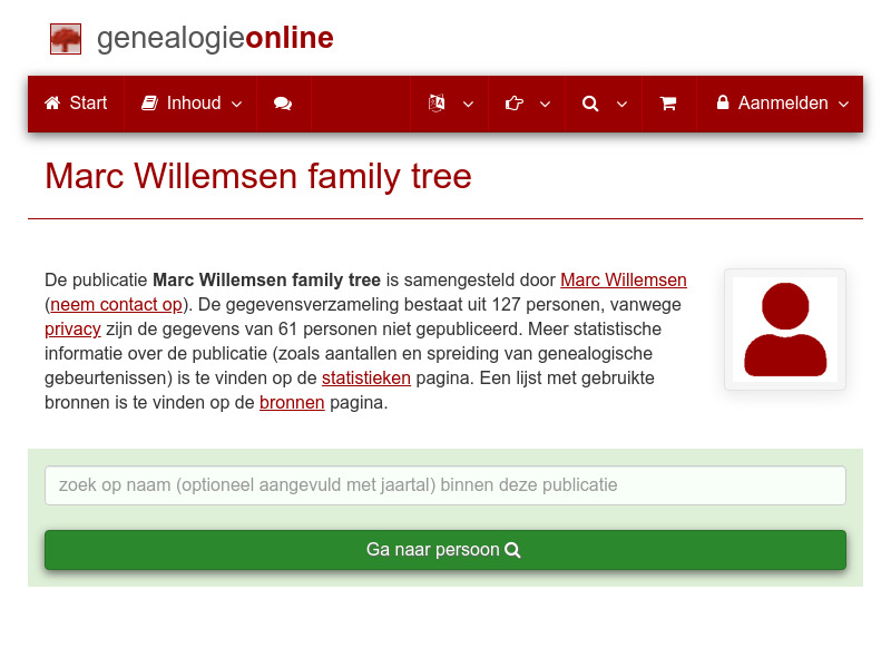 Screenshot van website