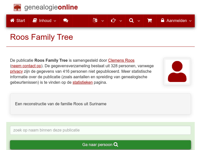 Screenshot van website