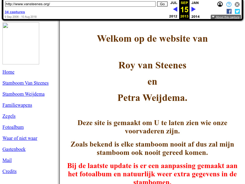 Screenshot van website