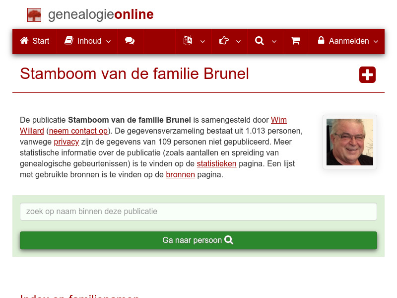 Screenshot van website