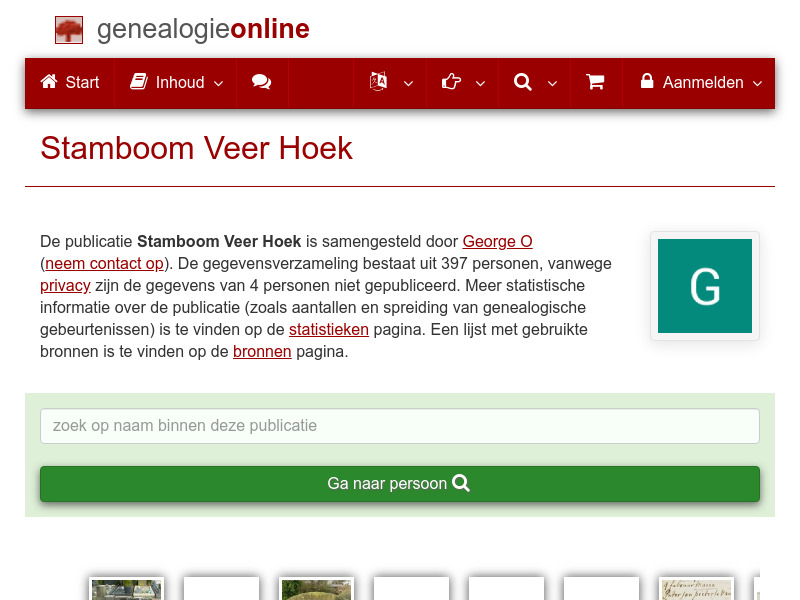 Screenshot van website