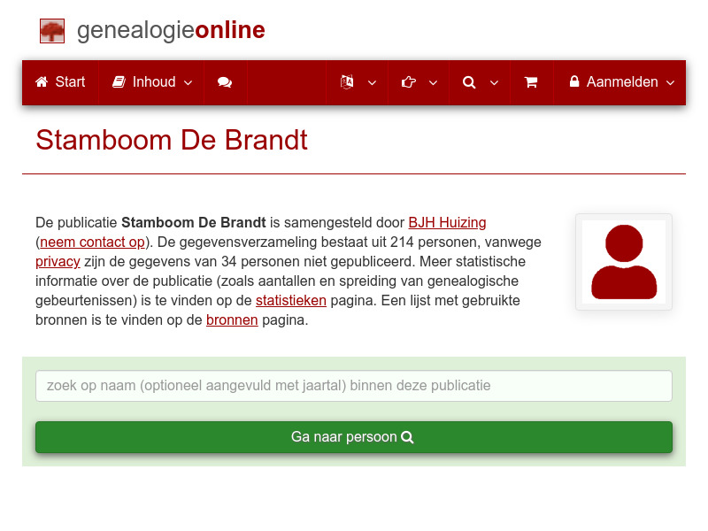 Screenshot van website