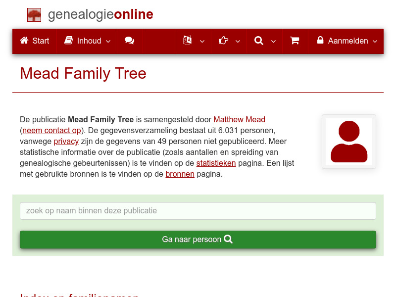 Screenshot van website