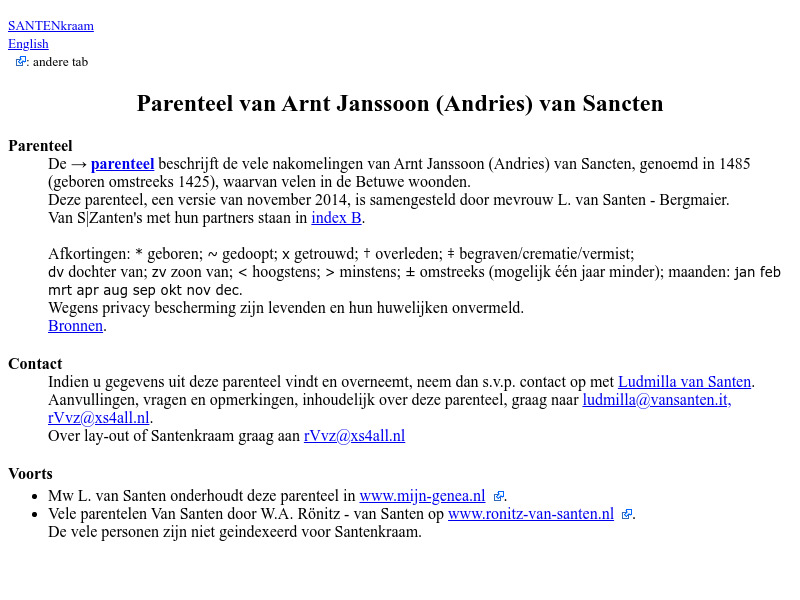 Screenshot van website