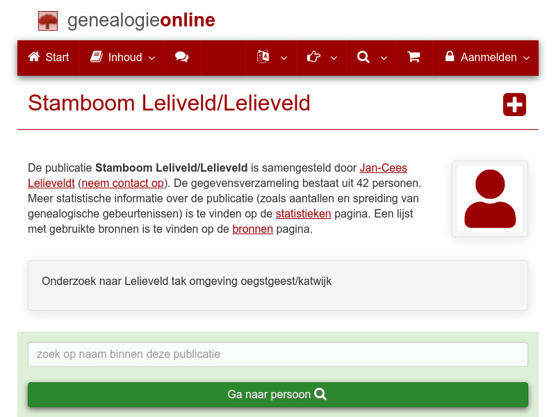 Screenshot van website