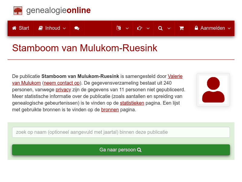 Screenshot van website