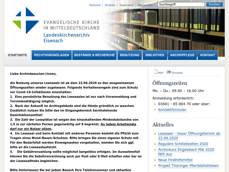 Screenshot van website