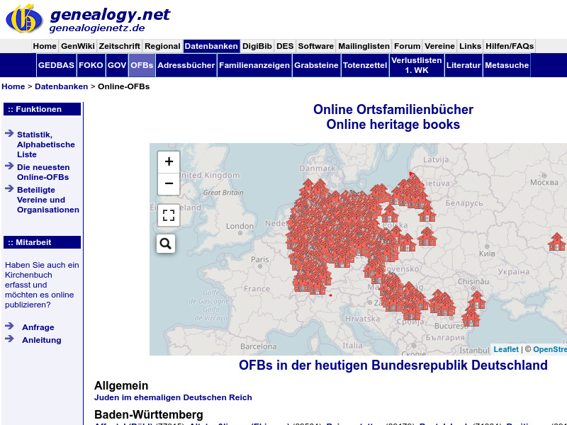 Screenshot van website