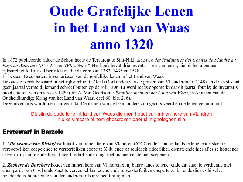 Screenshot van website