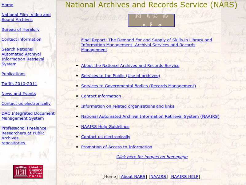 Screenshot van website