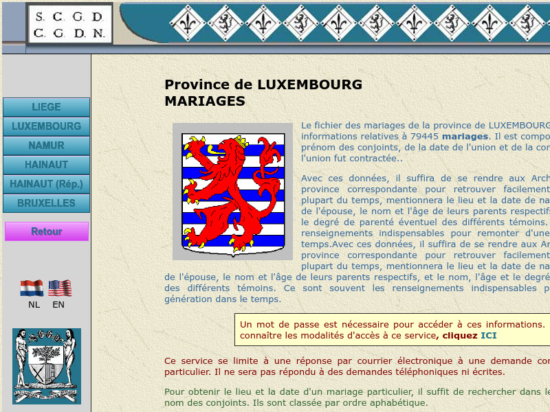 Screenshot van website