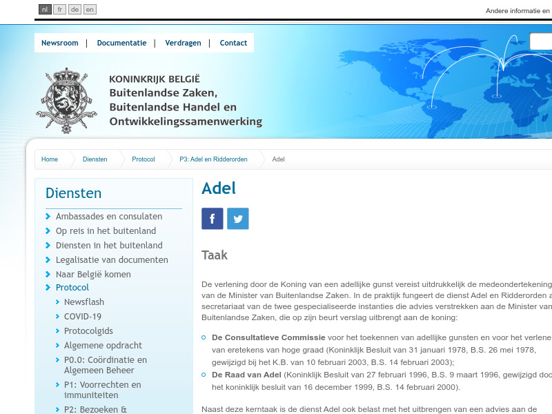 Screenshot van website
