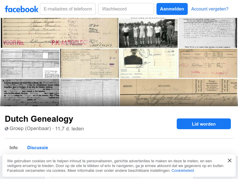 Screenshot van website