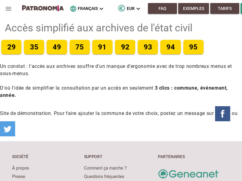 Screenshot van website
