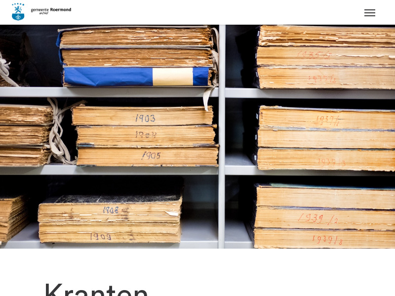 Screenshot van website