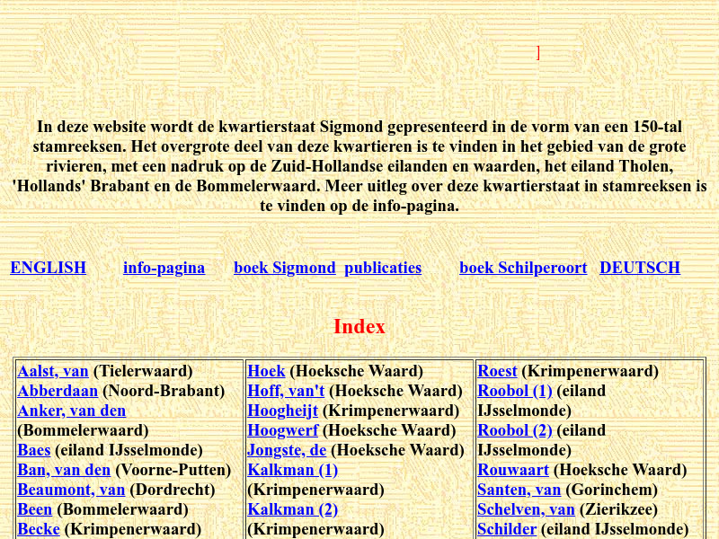 Screenshot van website